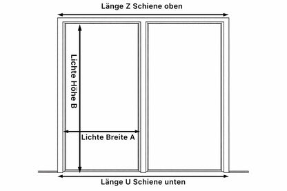 Fliegengitter für Türen mit Komfortschwelle – Schiebetür mit Z-Schiene oben und U-Schiene unten